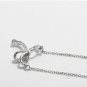 Silver Fashion Necklace CZ Crystal Bow Charm Pendant Choker Mother's Gift