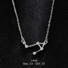 LIBRA 9/23-10/22-BIRTHDAY NECKLACES 925 SILVER ZODIAC CONSTELLATION CZ MONTH