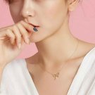 14K Gold Coated Silver Necklace Bow Choker Simple Accent Elegant Miniature