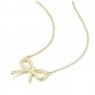 14K Gold Coated Silver Necklace Bow Choker Simple Accent Elegant Miniature
