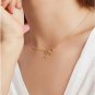 14K Gold Coated Silver Necklace Bow Choker Simple Accent Elegant Miniature