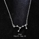 VIRGO 8/23-9/22-BIRTHDAY NECKLACES 925 SILVER ZODIAC CONSTELLATION CZ MONTH