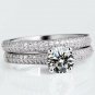 2CT Princess White CZ 925 Silver Solitaire Wedding Engagement Ring Band Set 5-9#