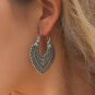 BOHO Style Heart Shape Vintage Fashion Gold Silver Tibetan Drop Hoop Earrings