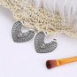 BOHO Style Heart Shape Vintage Fashion Gold Silver Tibetan Drop Hoop Earrings