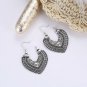 BOHO Style Heart Shape Vintage Fashion Gold Silver Tibetan Drop Hoop Earrings