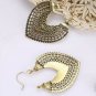 BOHO Style Heart Shape Vintage Fashion Gold Silver Tibetan Drop Hoop Earrings