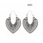 BOHO Style Heart Shape Vintage Fashion Gold Silver Tibetan Drop Hoop Earrings