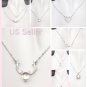 Silver Dainty Charm Pendant Necklace Multi Choices Cubic Zirconia Christmas gift