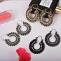 Women's Vintage Fashion Boho Gold Silver Tibetan Gypsy Style Drop Hoop Earrings