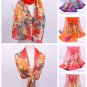 Women Fashion Long Soft Wrap Lady Shawl Chiffon Organza Silk like Scarf Flowers