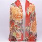 Women Fashion Long Soft Wrap Lady Shawl Chiffon Organza Silk like Scarf Flowers