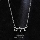 SAGITTARI 11/22-12/21-BIRTHDAY NECKLACE 925 SILVER ZODIAC CONSTELLATION CZ MONTH