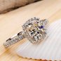 Halo Cushion Cut Canary Yellow, Clear, Cubic Zirconia Statement Engagement Ring