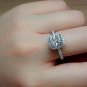 Halo Cushion Cut Canary Yellow, Clear, Cubic Zirconia Statement Engagement Ring