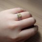 Halo Cushion Cut Canary Yellow, Clear, Cubic Zirconia Statement Engagement Ring
