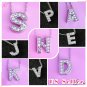 Silver Tone Alphabet Initial Letter Charm Necklace, CZ Pendant Birthday, Name,