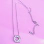 Silver Tone Alphabet Initial Letter Charm Necklace, CZ Pendant Birthday, Name,