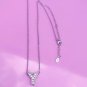 Silver Tone Alphabet Initial Letter Charm Necklace, CZ Pendant Birthday, Name,