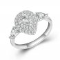Women Gemstone CZ Silver Plated Wedding Engagement Rings