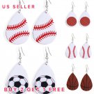 Handmade Leather Like earrings Sports Basketball Soccer Baseball BUY 2 GET 1