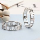 925 Silver Rome Number Unsex Couple Ring Man Women's Band 6mm Gift Size 5-12