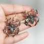 HALLOWEEN DANGLE EARRINGS SILVER HOOK SPOOKY SKELETON SPIDER HANGING-BUY 2 GET 1