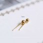 SOLID 925 STERLING SILVER STUDS 14K GOLD ROUND BALL POST GIFTS EAR BONE EARRINGS