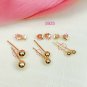SOLID 925 STERLING SILVER STUDS 14K GOLD ROUND BALL POST GIFTS EAR BONE EARRINGS
