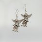 HALLOWEEN DANGLE EARRINGS SILVER HOOK SPOOKY SKULL ANGLE EVIL-BUY 2 GET 1