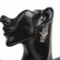 HALLOWEEN DANGLE EARRINGS SILVER HOOK SPOOKY SKULL ANGLE EVIL-BUY 2 GET 1