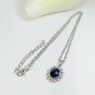 Woman Wedding Jewelry Set Oval Sapphire CZ stone statement Necklaces Earrings
