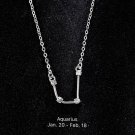 AQUARIUS 1/20-2/18-BIRTHDAY NECKLACES 925 SILVER ZODIAC CONSTELLATION CZ MONTH