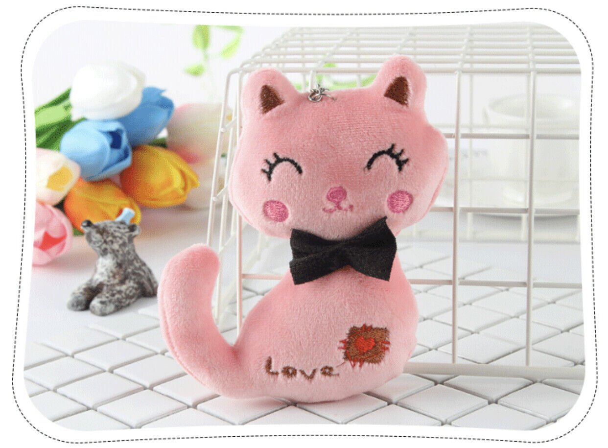 Cute Stuffed Plush Kitty Cat Bunny Rabbit Backpack Decoration Pendant KeyChain