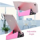 Black-Phone holder Plastic V Shape Adjustable Portable Foldable Flat Supporter
