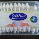 SilkLine 100% Pure Cotton Baby Buds with Protector Clean Ear,Eye,Nose 60p EUmade