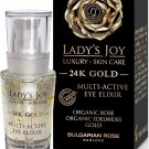 Lady's Joy 30ml Multiactive Eye Elixir 24K Gold & Bulgarian Rose Oil 96% Natural Lady's Joy 30ml Multiactive Eye Elixir 24K Gold & Bulgarian Rose Oil 96% Natural