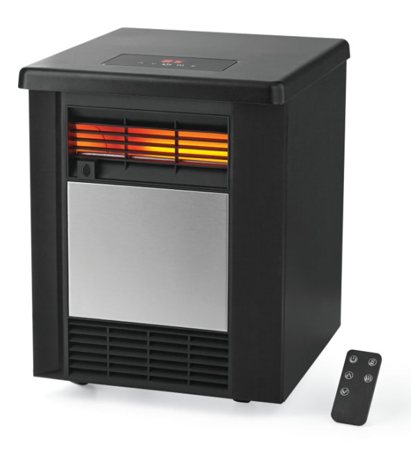 mainstays 4element infrared quartz heater with remote