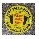 Social distancing floor stickers sign 11 inch diameter Pack of 10 Stickers