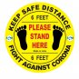 Social distancing floor stickers sign 11 inch diameter Pack of 10 Stickers