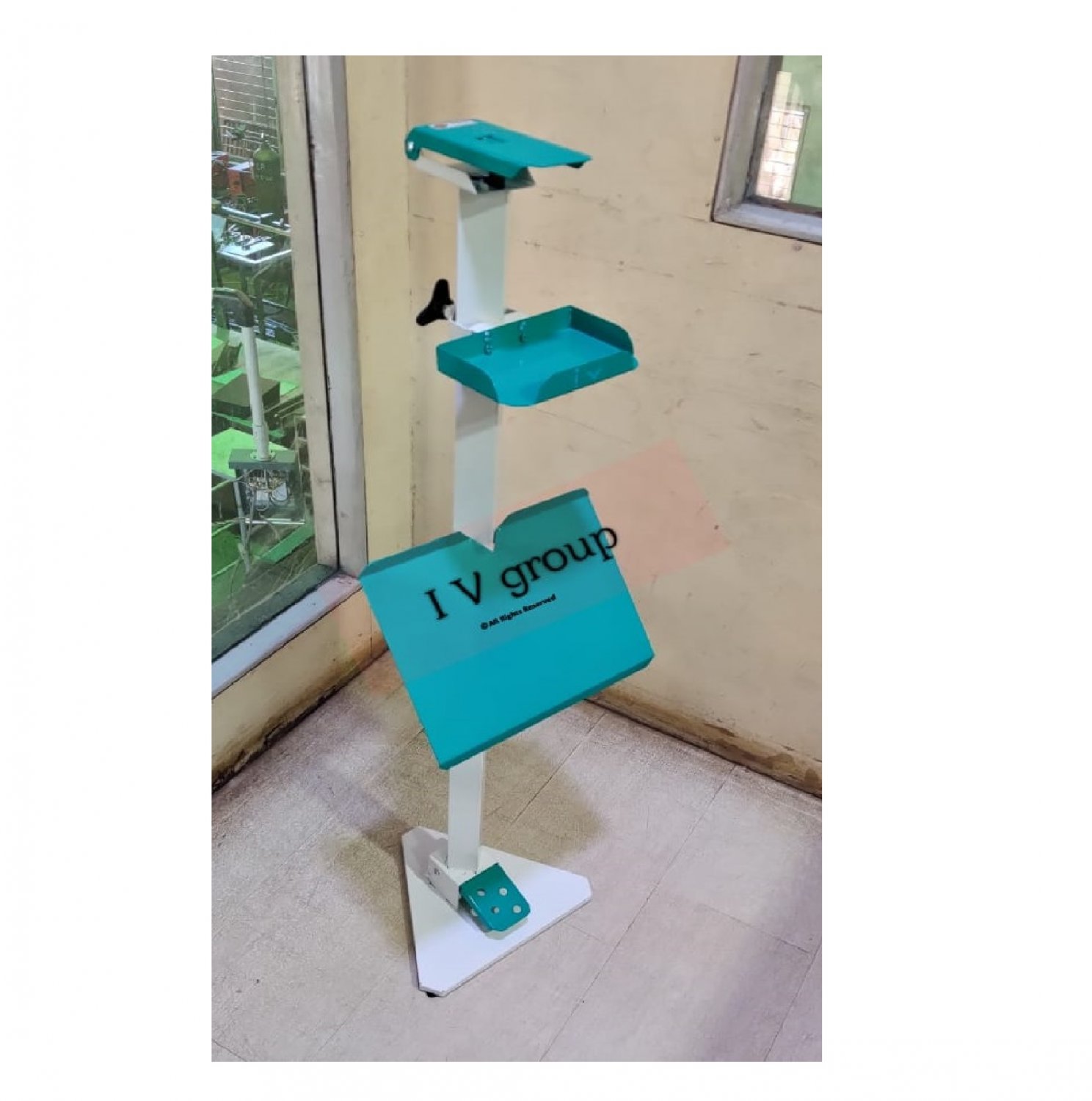 Soap sanitizer dispenser stand Touch free foot operated Floor Stand