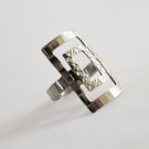 Rectangular silver ring