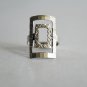 Rectangular silver ring