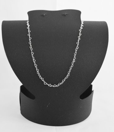 Silver necklace of hearts