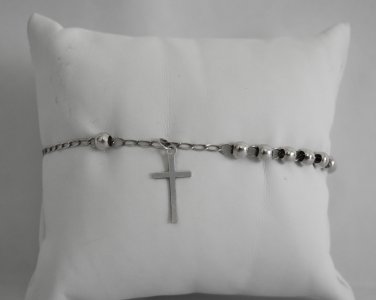 Silver cross bracelet