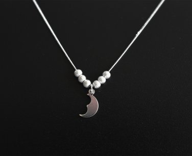 Silver moon necklace