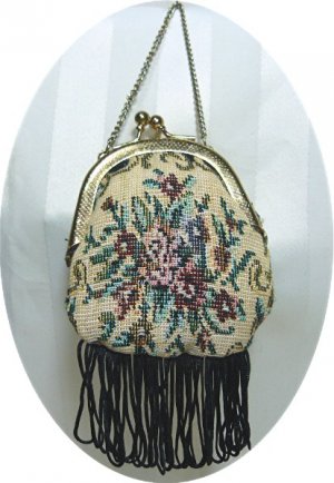Old-fashioned Look "Needlepoint" Purse for a Large Doll:  Cute!