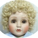 20" Handcrafted Porcelain Doll:  Curly Blond Hair, Big Brown Eyes, Cute as a Button!