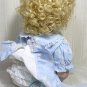 20" Handcrafted Porcelain Doll: Curly Blond Hair, Big Brown Eyes, Cute as a Button!