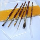 Set of 6 Evans Paint Brushes for Fine Painting Dolls: Sable, English Made